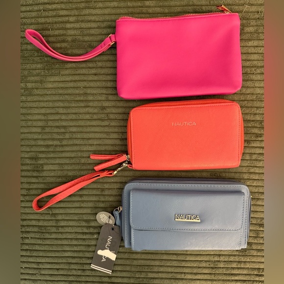 Handbags - Nautica Orange Blue Clutch Wallet A New Day Hot Pink Clutch Bundle NWT Casual